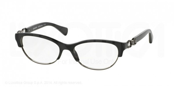 Coach HC5063 KITTY Eyeglasses, 5269 BLACK DARK SILVER (BLACK)