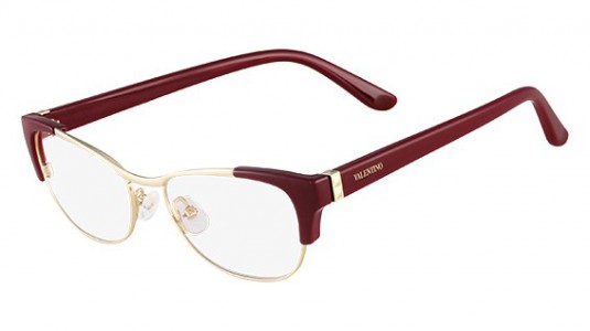 Valentino V2115 Eyeglasses, 623 RED/LIGHT GOLD