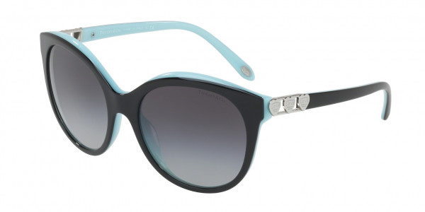 Tiffany & Co. TF4133 Sunglasses, 80553C BLACK/BLUE (BLACK)