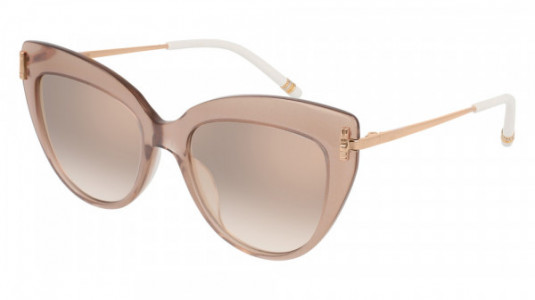 Boucheron BC0016S Sunglasses, 006 - NUDE with GOLD temples and PINK lenses