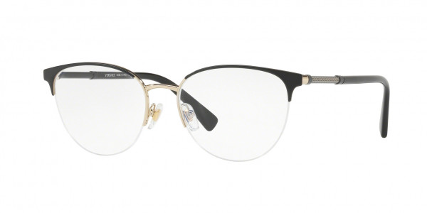 Versace VE1247 Eyeglasses, 1252 BLACK/PALE GOLD (BLACK)