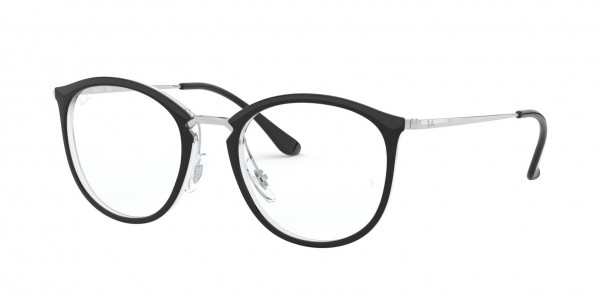 Ray-Ban Optical RX7140 Eyeglasses, 5852 BLACK ON TRANSPARENT (BLACK)