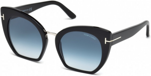 Tom Ford FT0553 Samantha-02 Sunglasses, 01W - Shiny Black  / Gradient Blue
