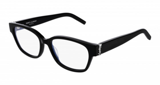 Saint Laurent SL M35 Eyeglasses, 002 - BLACK with TRANSPARENT lenses
