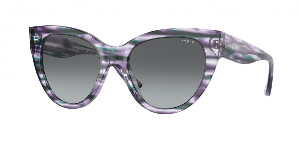 Vogue VO5339S Sunglasses, 286611 STRIPED PURPLE VIOLET GREY GRA (VIOLET)