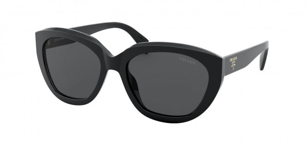 Prada PR 16XS Sunglasses, 1AB5S0 BLACK (BLACK)