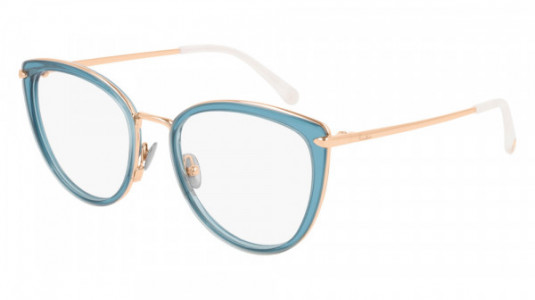 Pomellato PM0083O Eyeglasses, 001 - BLUE with GOLD temples and TRANSPARENT lenses