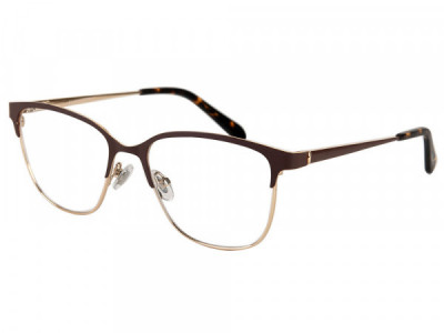 Amadeus A1039 Eyeglasses, Gold With Brown On Rim