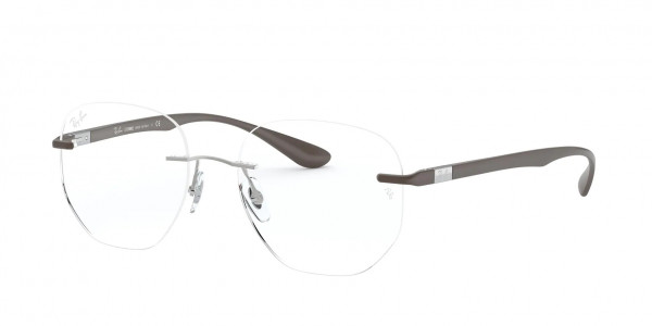 Ray-Ban Optical RX8766 Eyeglasses, 1131 LIGHT SILVER (SHINY BROWN)
