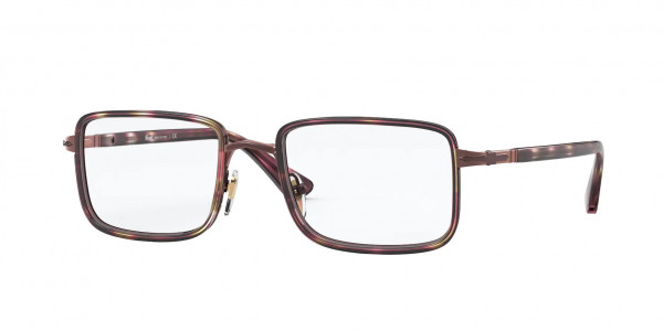 Persol PO2473V Eyeglasses, 1081 BROWN & STRIPED BORDEAUX (BROWN)