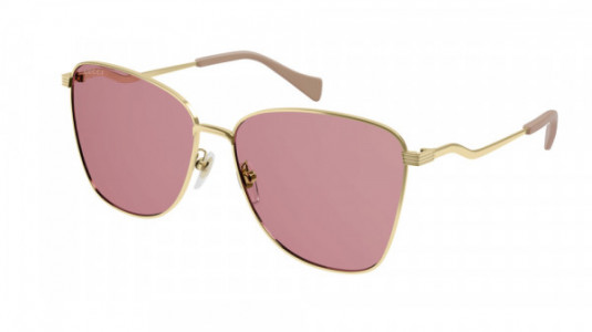 Gucci GG0970S Sunglasses, 003 - GOLD with RED lenses
