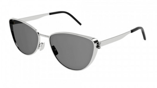 Saint Laurent SL M90 Sunglasses, 004 - SILVER with GREY lenses