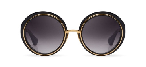 DITA MICRO-ROUND Sunglasses, BLACK - YELLOW GOLD