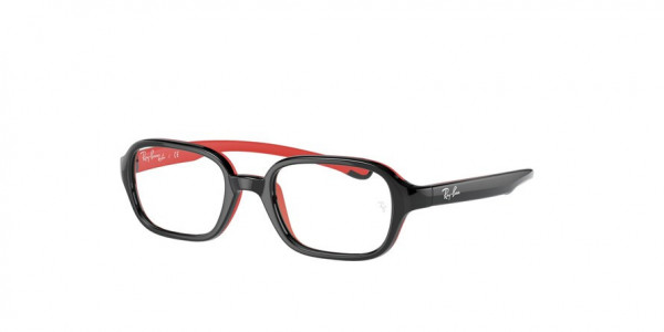 Ray-Ban Junior RY9074VF Eyeglasses, 3876 BLACK ON RUBBER RED (BLACK)