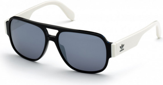 adidas Originals OR0006 Sunglasses, 01C - Shiny Black  / Smoke Mirror Lenses