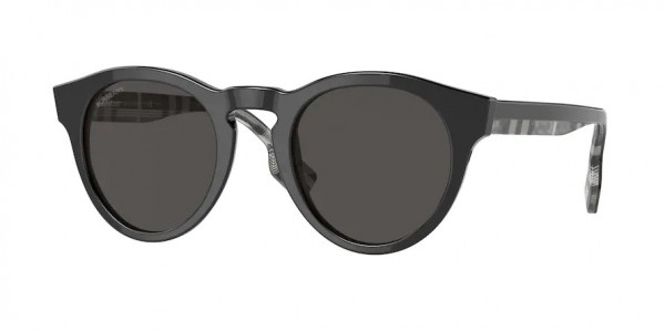 Burberry BE4359 REID Sunglasses, 399687 BLACK (BLACK)