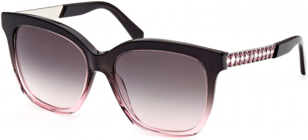 Swarovski SK0366 Sunglasses, 05B - Black/other / Gradient Smoke