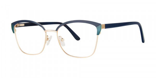 Genevieve LOVING Eyeglasses, Navy/Teal/Gold