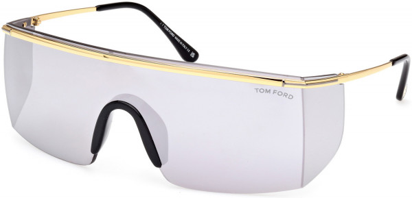 Tom Ford FT0980 Pavlos-02 Sunglasses, 30C - Shiny Deep Gold / Smoke Mirror Lenses Ss22 Adv