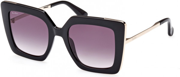 Max Mara MM0051 DESIGN4 Sunglasses, 01B - Shiny Black / Shiny Black