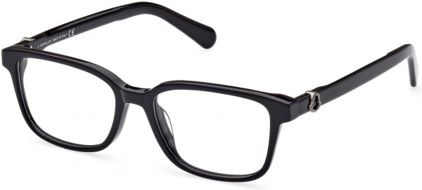 Moncler ML5169-D Eyeglasses, 001 - Shiy Black, Shiny Gunmetal Logo