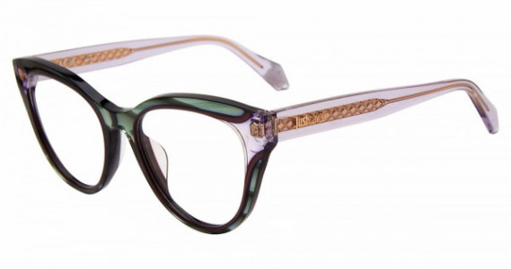 Just Cavalli VJC001V Eyeglasses, TRASP.STRIPED GREEN -0VBT