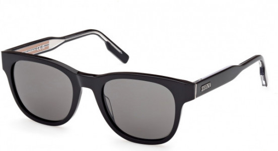 Ermenegildo Zegna EZ0222 Sunglasses, 01A - Shiny Black / Shiny Black