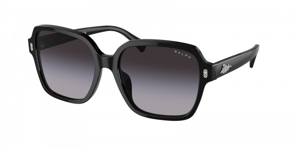 Ralph RA5304U Sunglasses, 50018G SHINY BLACK GRADIENT GREY (BLACK)