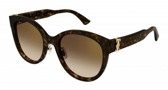 Cartier CT0438SA Sunglasses, 002 - HAVANA with BROWN lenses