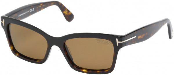 Tom Ford FT1085 Mikel Sunglasses, 52H - Shiny Classic Dark Havana, Eco, 