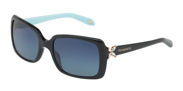 Tiffany & Co. TF4047B Sunglasses, 80553C BLACK ON TIFFANY BLUE GREY GRA (BLACK)