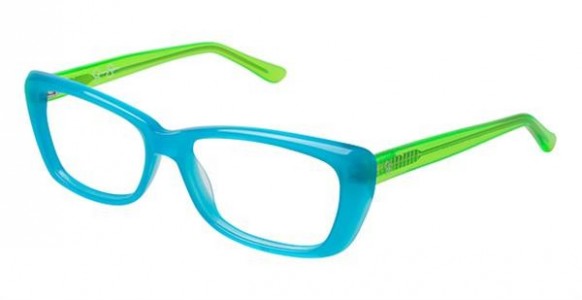 Jessica Simpson J1043 Eyeglasses, AQ Aqua/Lime Green
