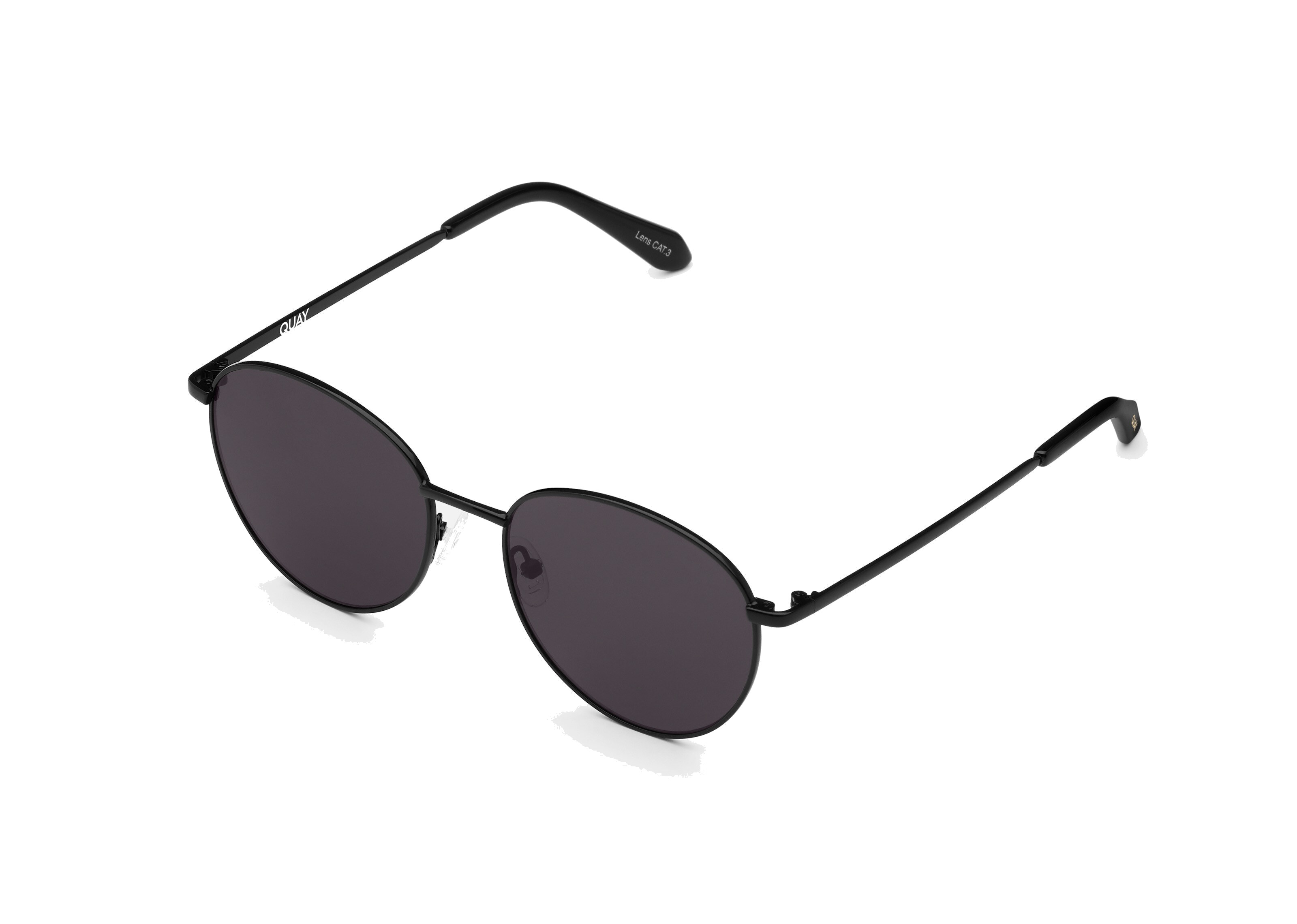 Quay Australia 50mm Loop Me In Round Sunglasses Quay Australia Loop Me In Round Sunglasses Black - Walmart.com main image 2